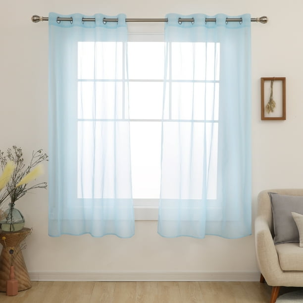 Deconovo Sheer Curtains for Sliding Glass Door Grommet Voile Drape