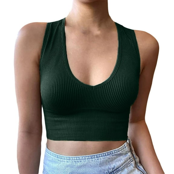 Beach Vacation Clothes for Women Cute Top Crop Top Festive Girls Glitter Glitter Foam Star Camisole Women V Neck Crop Neck Business Tops Memory Boy Dark Tops for Fashionable Umbilical Green 2XL