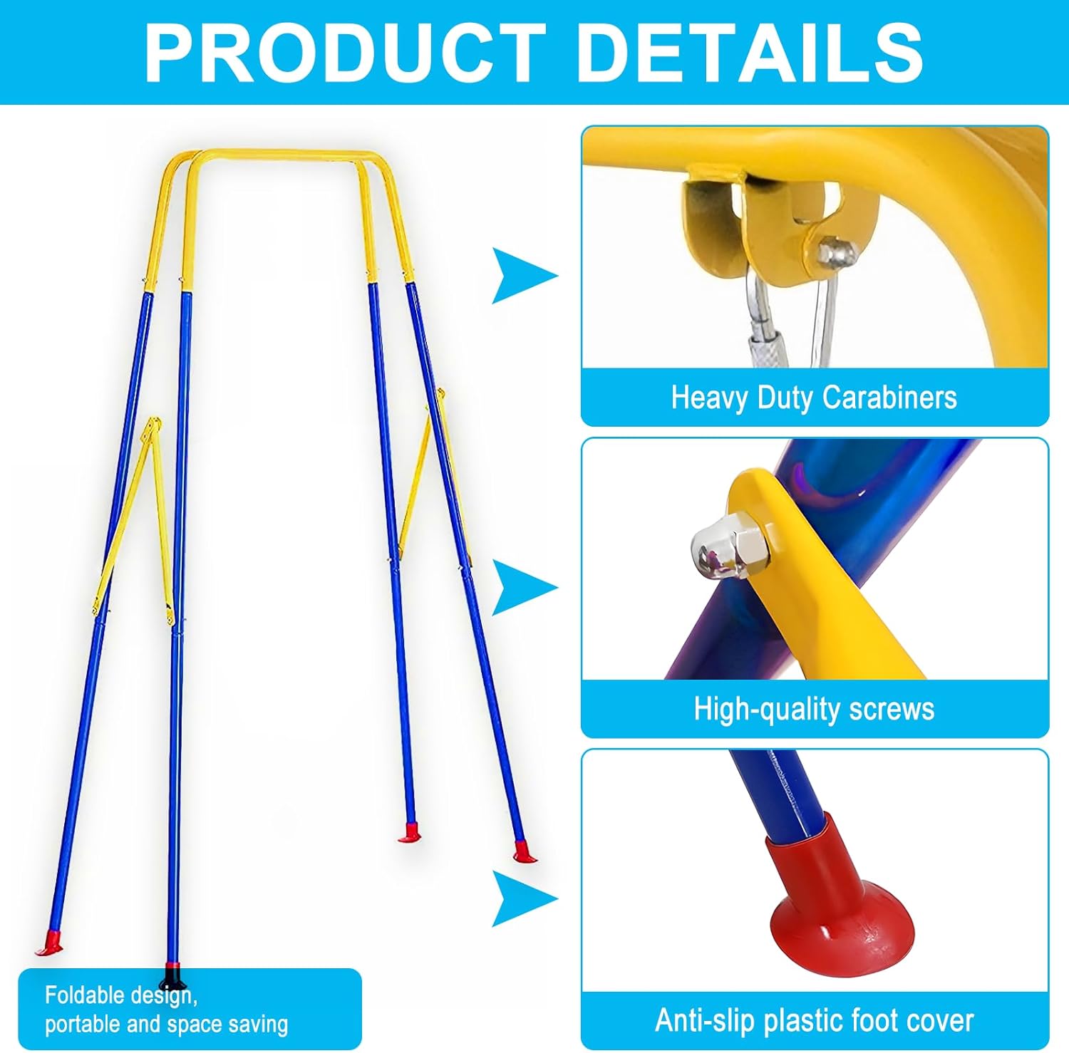 G TALECO GEAR 3-in-1 Toddler Swing Set Metal Blue photo 4