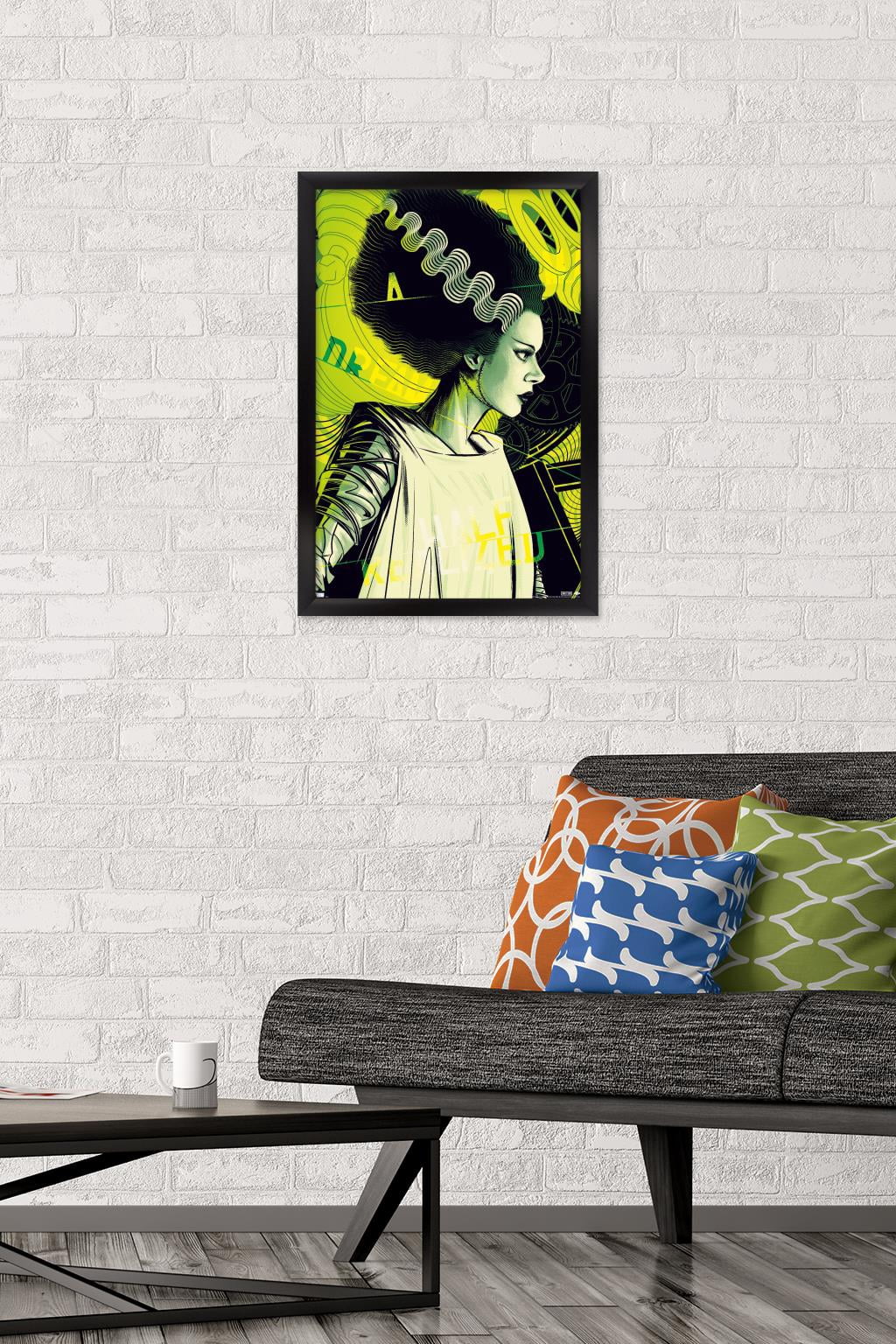 The Bride of Frankenstein - Mad Dream by Cesar Moreno Wall Poster, 14.725" x 22.375" Framed