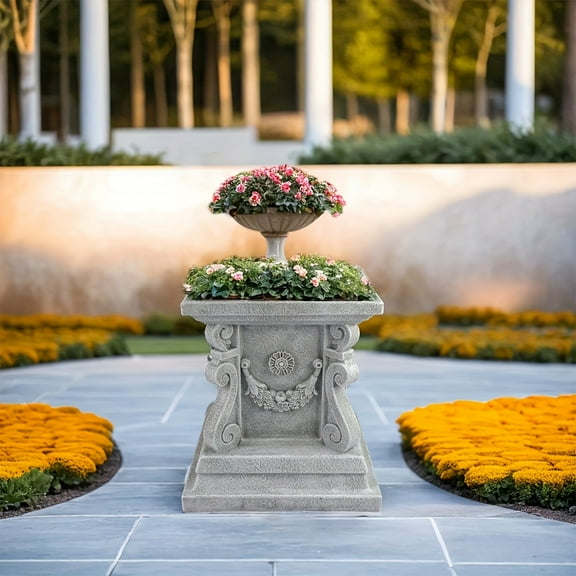 Garden Sculpture Base Statue Base Outdoor Garden Monument Stone  Stand Outdoor Statue Base Suitable For Patio And Home Decor