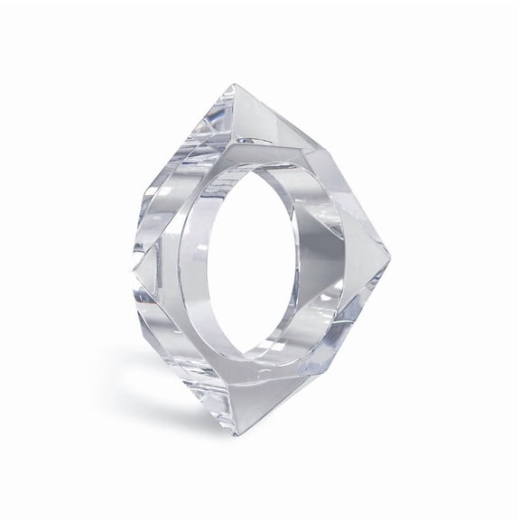 Pure Hands Clear Acrylic Square Bangle - Lightweight Geometric Crystal Bracelet for Women