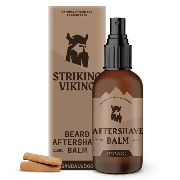 Striking Viking Sandalwood After Shave Balm for Men, Soothing & Hydrating, 4 oz