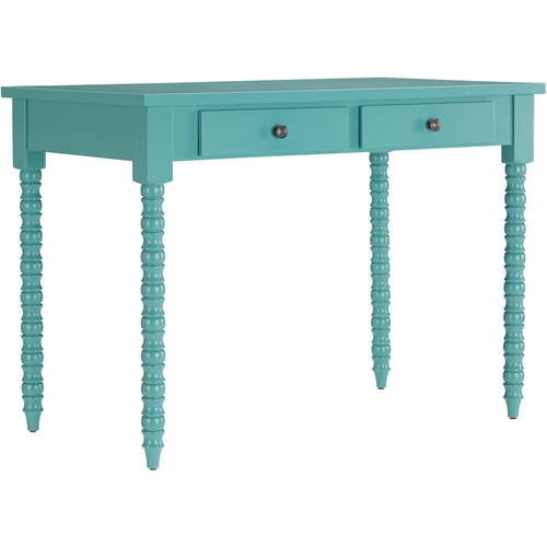 Chelsea Lane Wood Writing Desk 2 Drawer With Helix Legs Marine Green Com Chelsea Lane Wood Writing Desk 2 Drawer, Teal Writing Desk