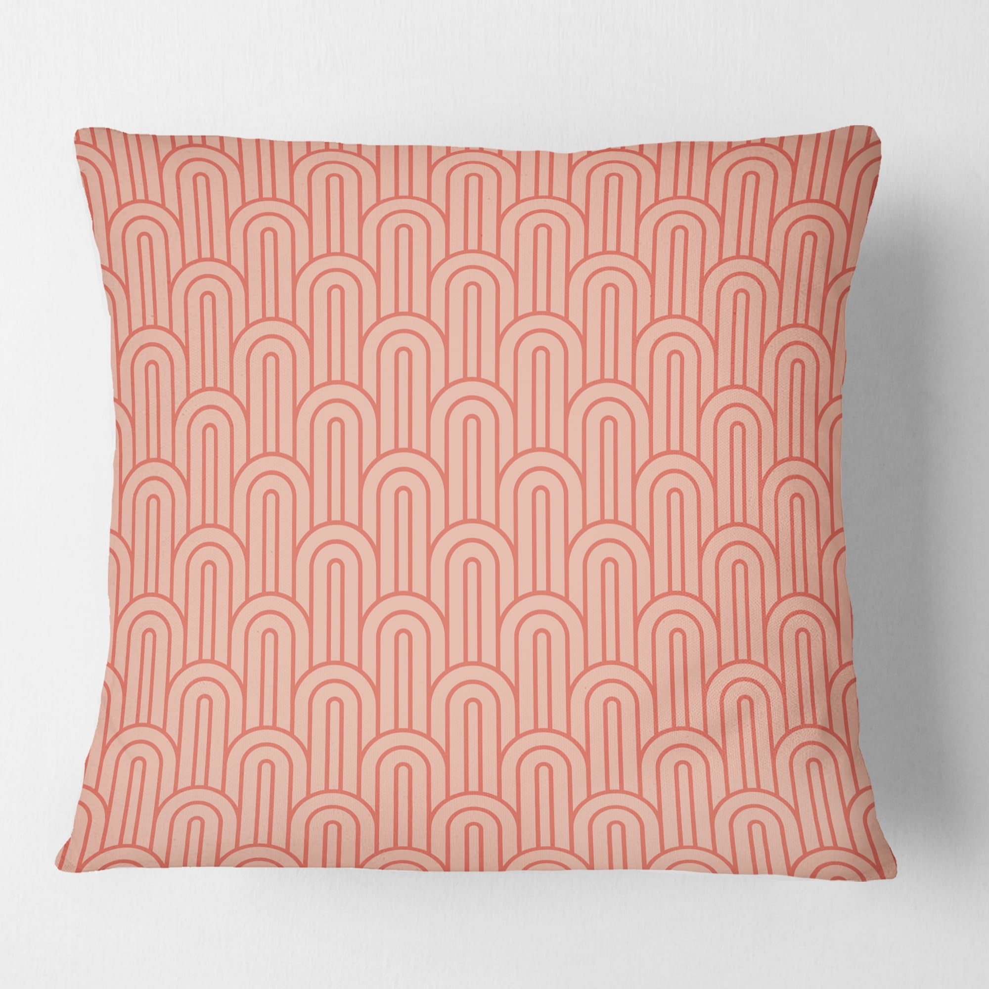 Designart Retro Art Deco Waves II' Mid-Century Modern Throw Pillow - 16x16