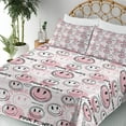 thumbnail image 3 of Ambesonne Emoji Fitted & Top Sheet Set with Shams, Dreamy Pink Power Sayings Art, White Pale Pink Black, 3 of 5