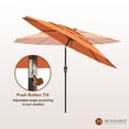thumbnail image 5 of Mondawe 11 ft Orange Patio Umbrella - 3-Tier Vented Top Design, Waterproof Fabric for Outdoor Patio, 5 of 6