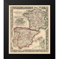 thumbnail image 2 of Mitchell 15x17 Black Modern Framed Museum Art Print Titled - Europe France Spain Portugal - Mitchell 1862, 2 of 5