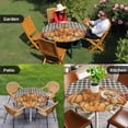 thumbnail image 4 of Orange Pumpkin Round Tablecloth for 36-44 Inch Tables,Fitted Table Cover with Elastic Edge,Thanksgiving Maple Leaf Botanical Black Plaid Waterproof Outdoor Table Cloth Protector for Patio Dinner, 4 of 9
