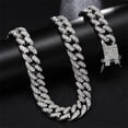 thumbnail image 4 of New Diamond Fashion Necklace Women Men Hip Hop Link Chain Necklace Inlaid Rhinestone GOLD-75CM, 4 of 7