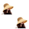 thumbnail image 3 of Qarigey Sombrero para el sol Sombreros de pescador plegables de verano Gorra ancha de malla Protector solar Moda transpirable para sombreros de Amarillo tamaño libre 2piezas, 3 of 6