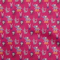 oneOone Georgette Viscose Magenta Fabric Circus Dress Material Fabric Print Fabric By The Yard 42 Inch Wide