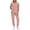 L-Pink, variant on Fengactive Scrub Suit Set for Women Modern V-neck Top & Tapered Leg Jogger Pants Medical Nursing Uniforms Set