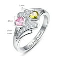 thumbnail image 4 of Personalized Names Infinity Promise Rings for Women 925 Sterling Silver Heart Rings with 2 Simulated Birthstones, 4 of 5