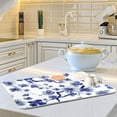 thumbnail image 6 of Flowes Floral Blue Dish Drying Mat Microfiber Kitchen Mats Large Counter Absorbent Dish Pad Drainer Rack 18"x24", 6 of 7