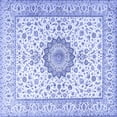 thumbnail image 1 of Ahgly Company Machine Washable Indoor Square Medallion Blue Traditional Area Rugs, 6' Square, 1 of 4