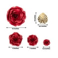 thumbnail image 4 of BalsaCircle 9 Red 3D Rose Paper Flowers with Gold Monstera Leaves Hanging Wall Decor Wedding Party Event Decorations, 4 of 8