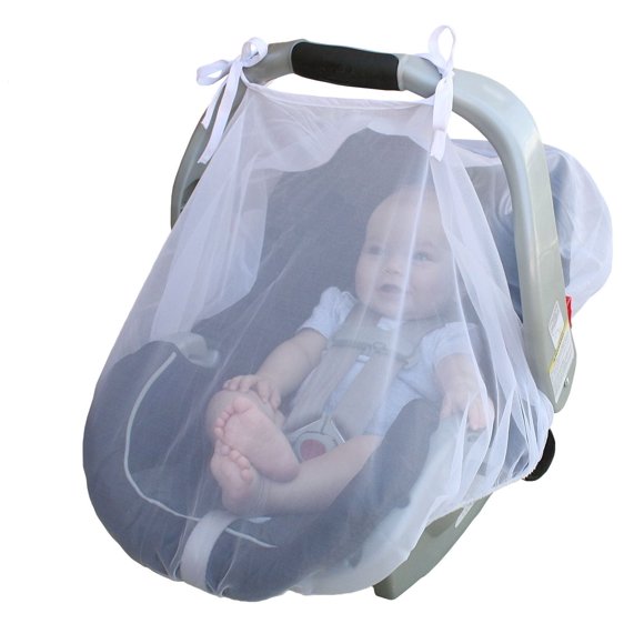 Jolly Jumper Infant Car Seat Net | Breathable Mesh Insect Cover with Elasticized Trim & Adjustable Ties | Fits All Infant Car Seats