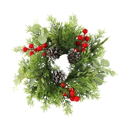 Christmas Candle Ring Artificial Garland Plastic Construction Ideal for Wedding Anniversary Celebration