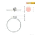 thumbnail image 4 of ANGARA Freshwater Cultured Pearl & Tilted Diamond 2-Stone Grande Engagement Ring in 14K White Gold for Women | June Birthstone, Birthday, Anniversary, Jewelry Gift for Women | Pearl Ring, 4 of 7
