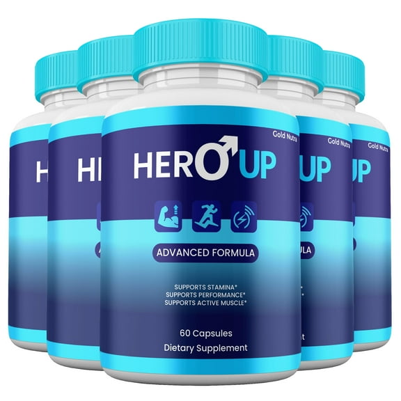 Hero Up Capsules, High Potency HeroUp Supplement Pills, All Natural Formula 5 Month Supply (5 Pack)
