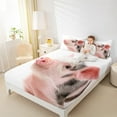thumbnail image 4 of Manfei 3D Pink Pig Bed Sheets, Kawaii Farm Animal King Sheets, Teens Boys Girls Kids Sheet Set, Breathable Home Decor, 4pcs, 4 of 7