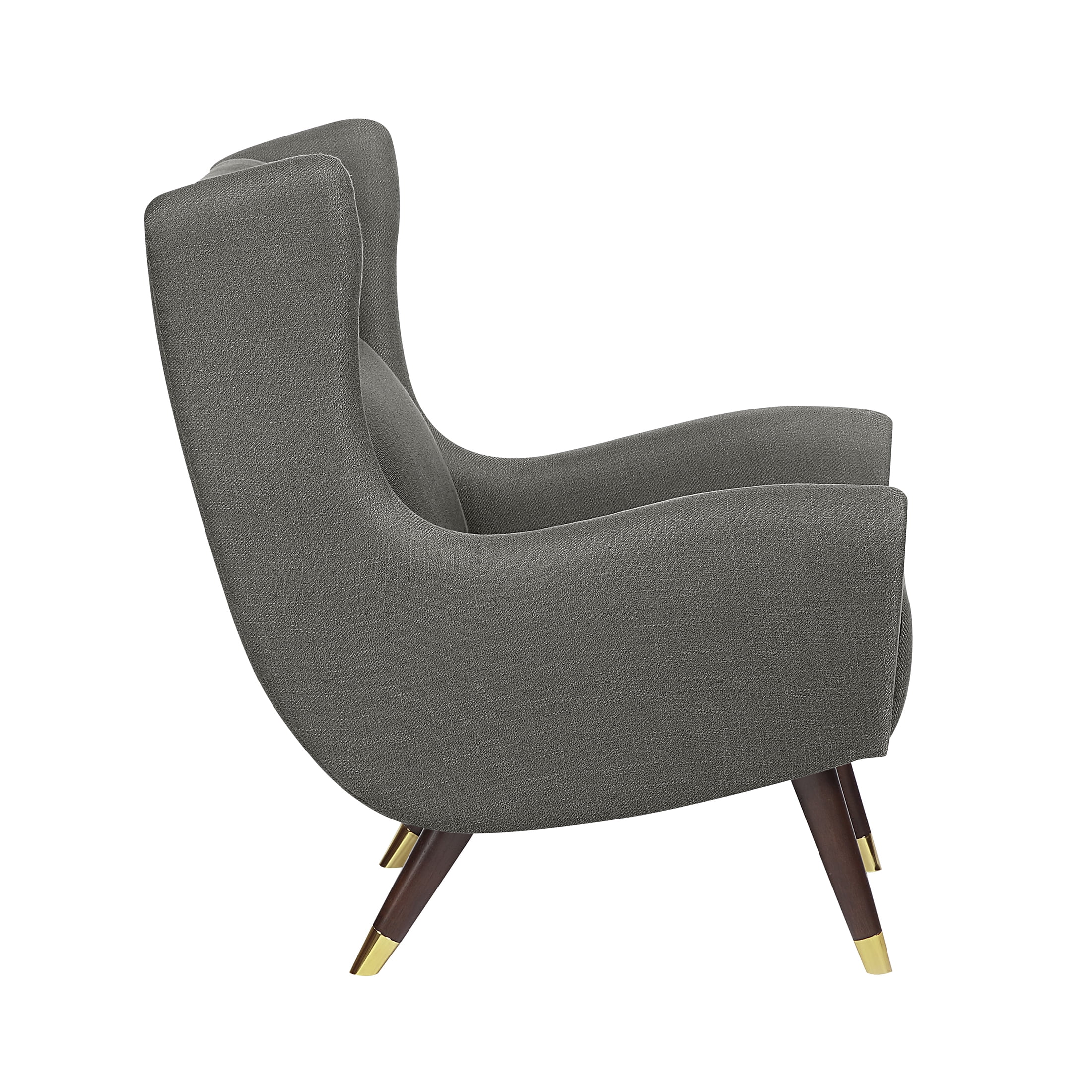 OakvillePark Calista Textured Fabric Wingback Accent Chair, Dark Gray