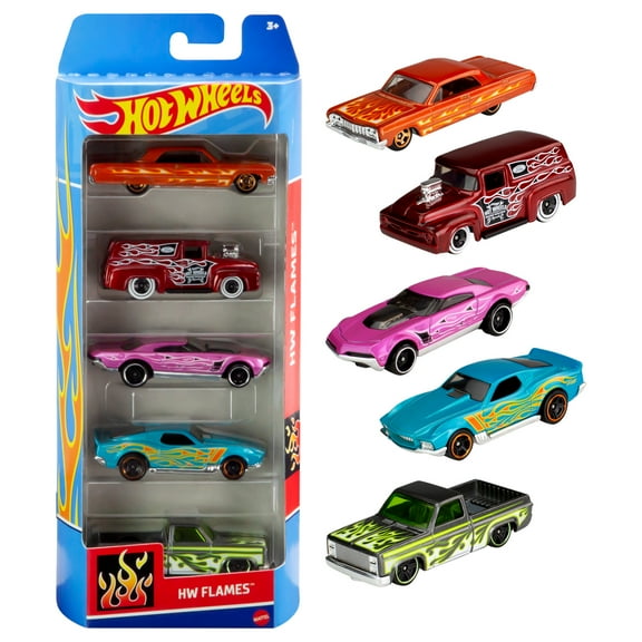 Hot Wheels Cars, 5-Pack of Die-Cast Toy Cars or Trucks in 1:64 Scale (Styles May Vary)