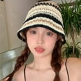 thumbnail image 2 of Crochet Bucket Hat for Women Knit Sun Hat for Summer Handmade Foldable Beach Caps Beanie Cute Comfy and Casual, 2 of 5