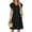 Black, variant on Women Summer Dresses V Neck Ruffle Sleeve Casual Flowy Sundresses Button Floral Midi Dress with Pockets