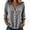 Gray, variant on Women's Lapel Deep V Neck Button Down Blouse Roll Up Long Sleeve Loose Casual Textured Shirt Lightweight Layering Blouses Tops Wine