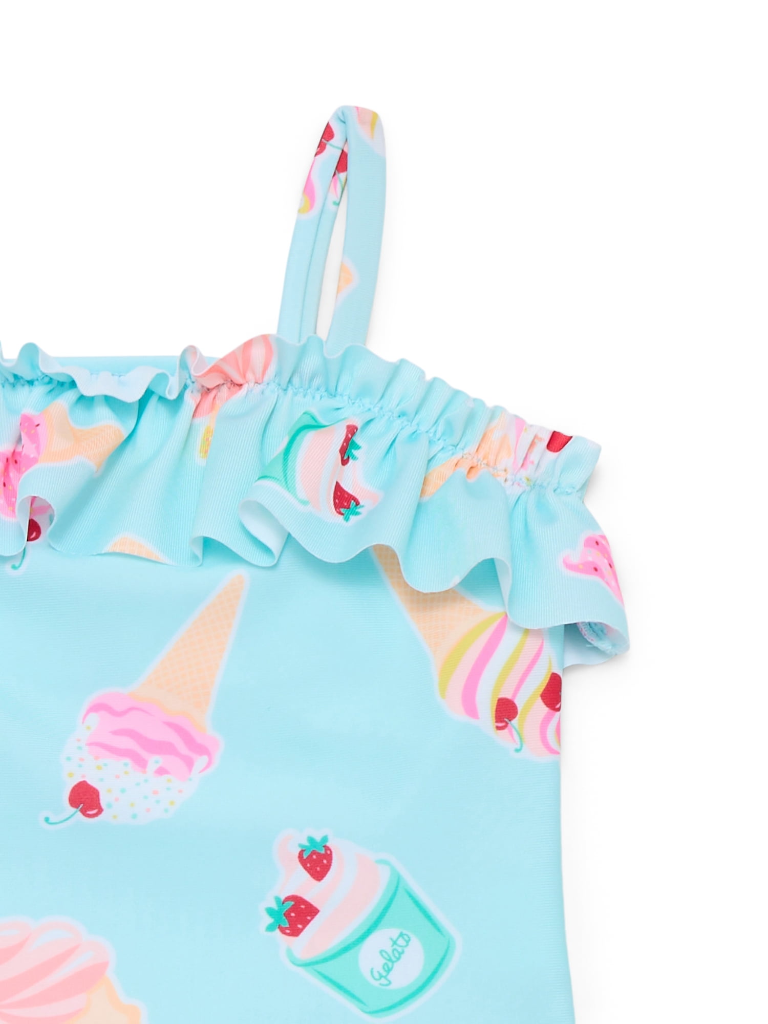 Wonder Nation Baby and Toddler Girl Ruffle Tankini Swimsuit, 2-Piece, Sizes 12M-5T