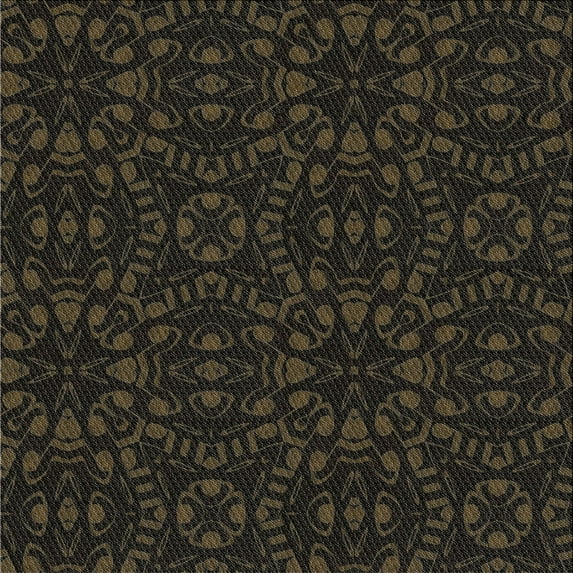Ahgly Company Indoor Square Patterned Black Novelty Area Rugs, 6' Square
