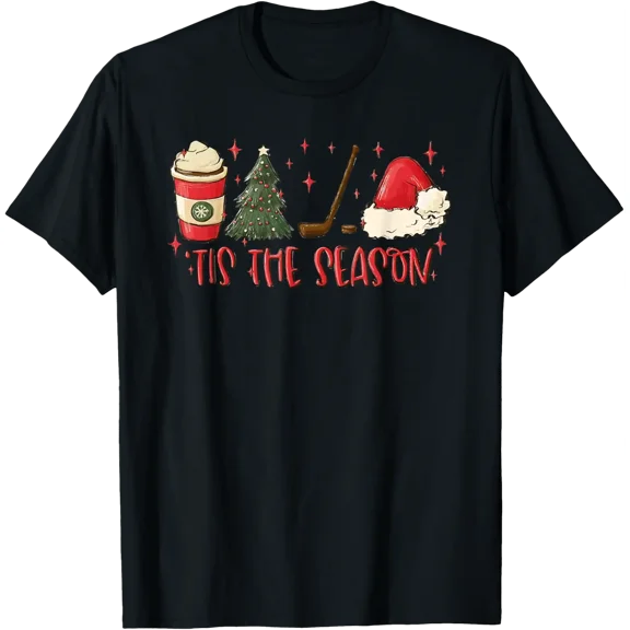 Tis The Season Hockey Sports Hockey Mom Game Day T-Shirt All Size S-5Xl