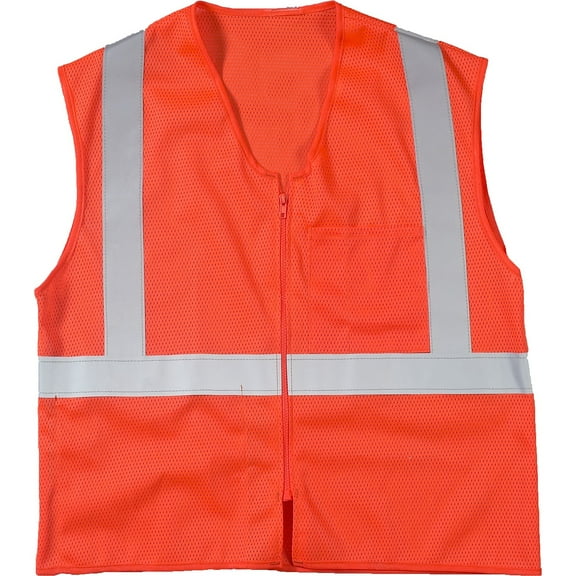 Mutual Industries MiViz High Visibility Sleeveless Safety Vest ANSI Class R2 Orange 2XL/3XL