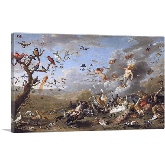 ARTCANVAS Allegory Of Air 1661 Canvas Art Print by Jan Van Kessel Elder - Size: 18" x 12" (1.50" Deep)