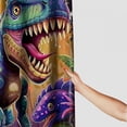 thumbnail image 3 of Orinice Neon Dinosaur Shower Curtain, Cute Dinosaur Color Kids Fun Cartoon Animal Boy Kids Bathroom Curtains, Waterproof Fabric Bathroom Accessories Set With Hook Dinosaur Bathroom Decoration 60x72, 3 of 7