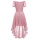thumbnail image 4 of Vestido de novia de fiesta de cóctel con hombros descubiertos y encaje floral de princesa vintage para mujer Pompotops  ghjkhdj18166, 4 of 4