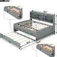 thumbnail image 5 of Full Size Wooden Bed With Built-in Bookshelves, Three Large Storage Drawers And Trundle, Grey Color Captain Book Units, 3 Trundle, 5 of 6