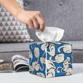 thumbnail image 6 of Lsque Swan Birds Printed Tissue Box Cover Holder, Facial Paper Organizer Dispenser,Square with Bottom Belt, PVC Leather Decorative Organizer, 6 of 8