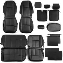 Kojem Seat Cover Replacement for 2007-2014 08 09 10 11 12 13 Chevrolet Silverado 1500 2500 3500 Extended Cab Front & Rear Black Full Set Seat Cover