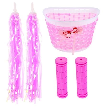 Pink Plastic Bike Handlebar Streamers for Kids Bicycles and Scooters 1 Set