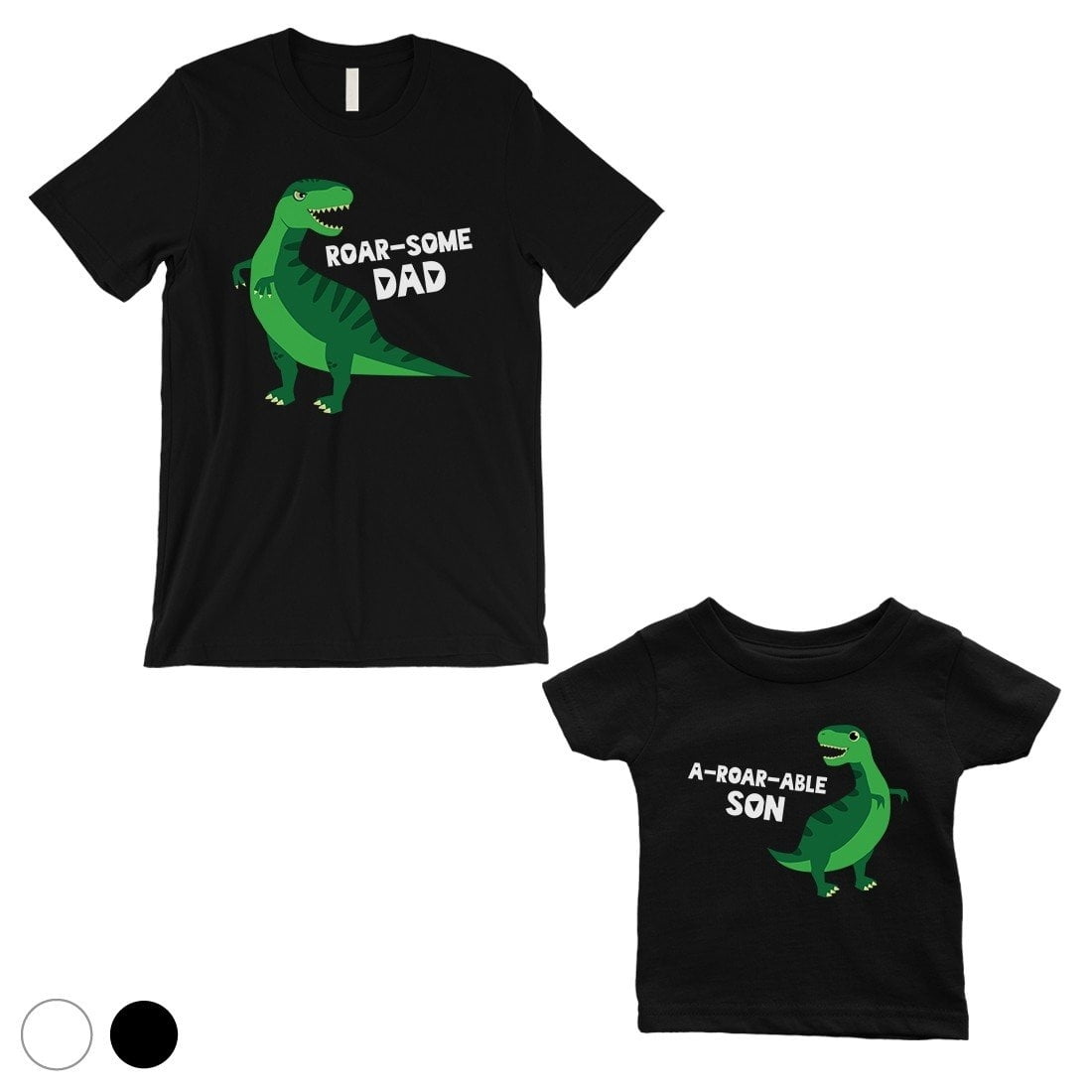dad and son matching dinosaur shirts