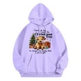 thumbnail image 2 of Highland Cow Christmas Hoodies for Women 2025 Long Sleeve Western Country Graphic Hooded Sweatshirt with Pockets Pullover Top, 2 of 3