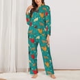 thumbnail image 2 of Hirioo Cute Hens And Rooster for Women's Pajama Sets 2 Piece Pjs Women's Long-Sleeved Pajama Set Button Down Sleepwear,S-XXL-Medium, 2 of 7