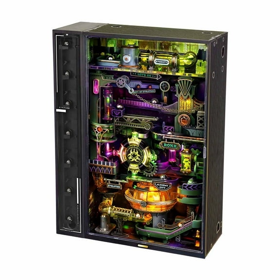 ROKR Building Toy Sets Marble Run, 3D Jigsaw Puzzle DIY Powered Model Kit Gift for Adults and Kids (Alchemy City