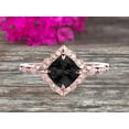 thumbnail image 6 of 10k Rose Gold Black Diamond Moissanite Halo Engagement Ring With Cushion Cut 2.05 Carat Milgrain Art Deco, 6 of 6