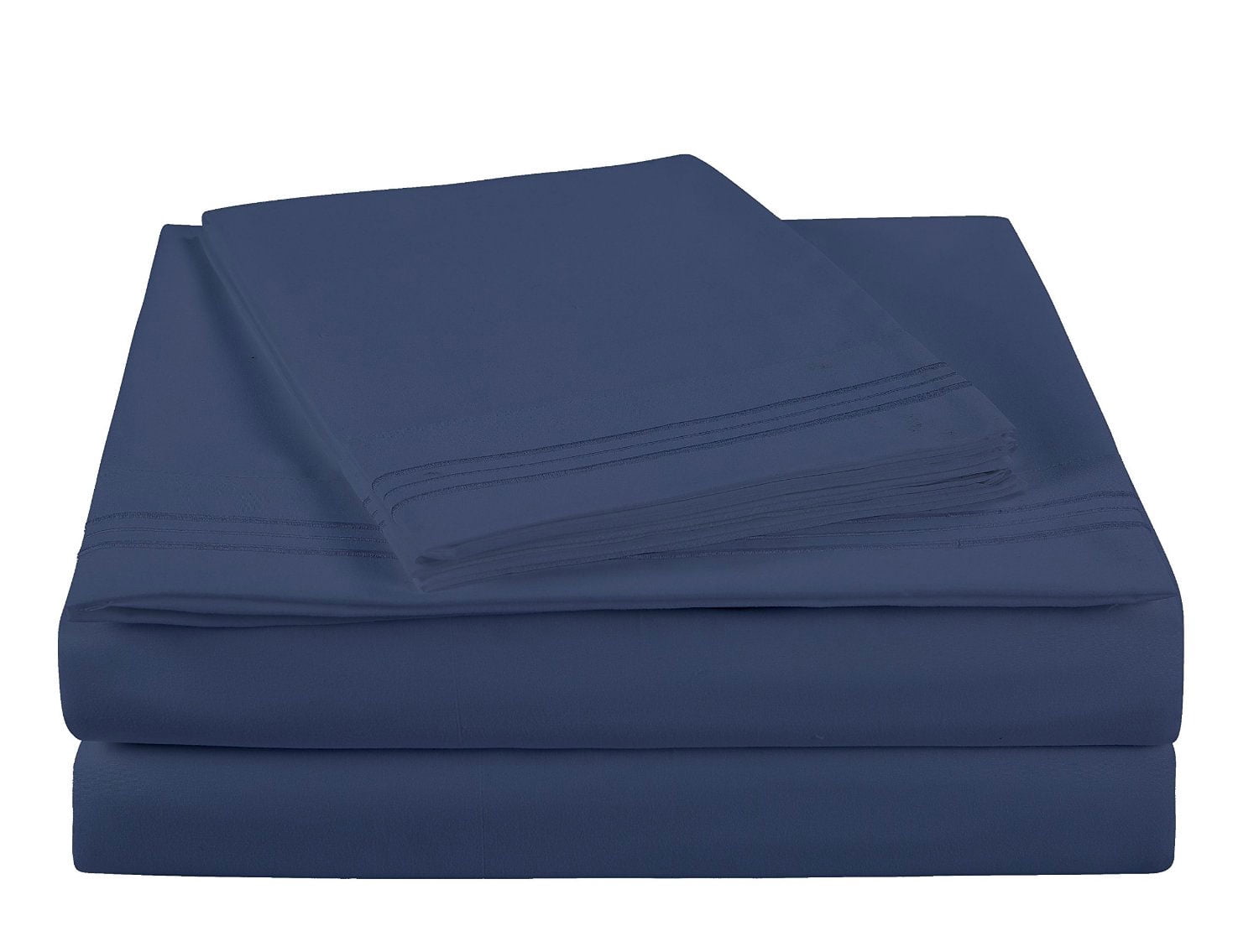 NC Home Fashions Embroidered ulta soft microfiber sheet set, Twin, Blue Indigo