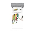 thumbnail image 2 of Reptile Bedding Set with Sheet & Covers, Colorful Chameleon on the Branch Playing with Grumpy Fly Animal Humor Cartoon Print, Printed Bedroom Decor 2 Shams, 4 Sizes, Multicolor, by Ambesonne, 2 of 3