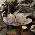 thumbnail image 2 of Elegant White Wooden Tea Light Candle Holder Set with Heart-Shaped Accents and Leaf-Shaped Tray - Ideal for Romantic Evenings, Easter, Valentine's, Mother's Day Decor & Gifts, 2 of 10